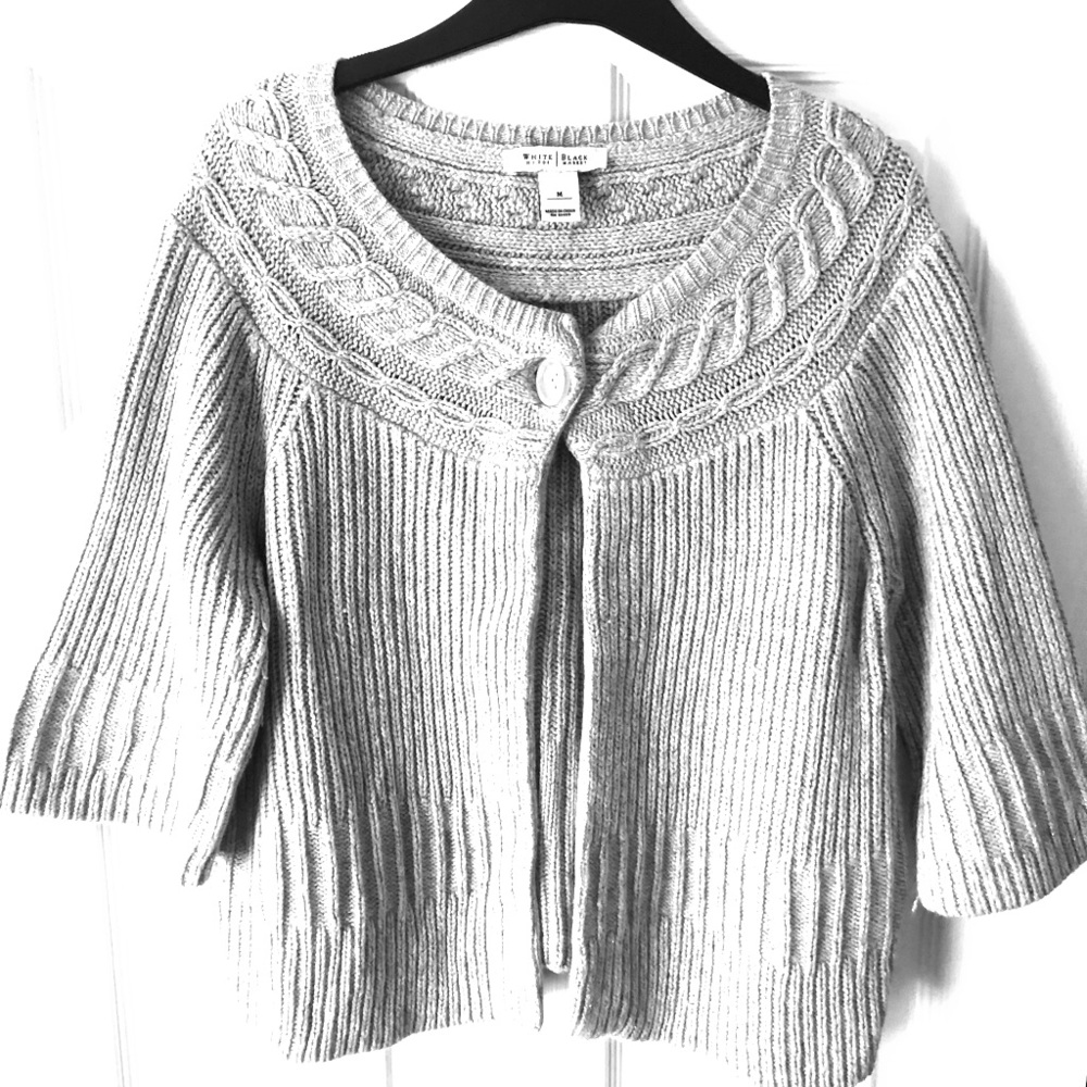 Gray One-Button Sweater